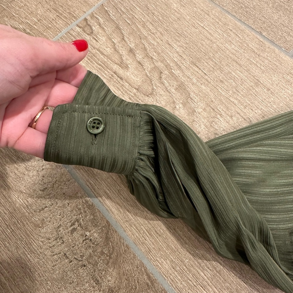 Saint Laurent Vintage Olive Green Blouse - Picture 6 of 7